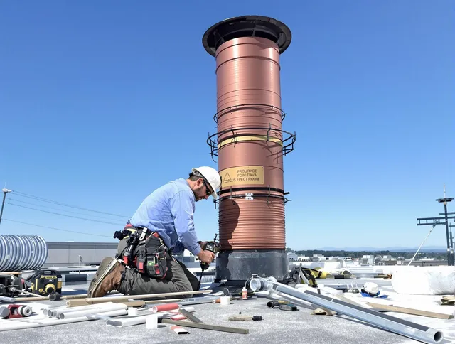 Installed chimney liner by Tolland Chimney Sweep in Tolland, CT