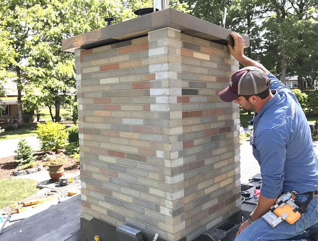 Tolland Chimney Sweep completing a modern chimney remodel in Tolland, CT
