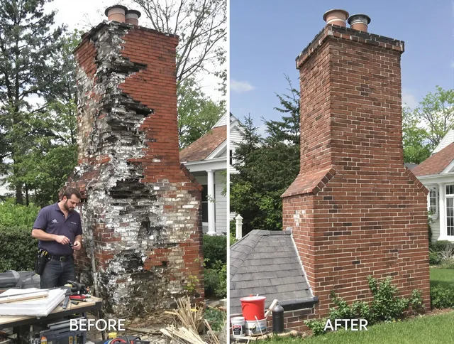 Tolland Chimney Sweep performing a full chimney restoration in Tolland, CT