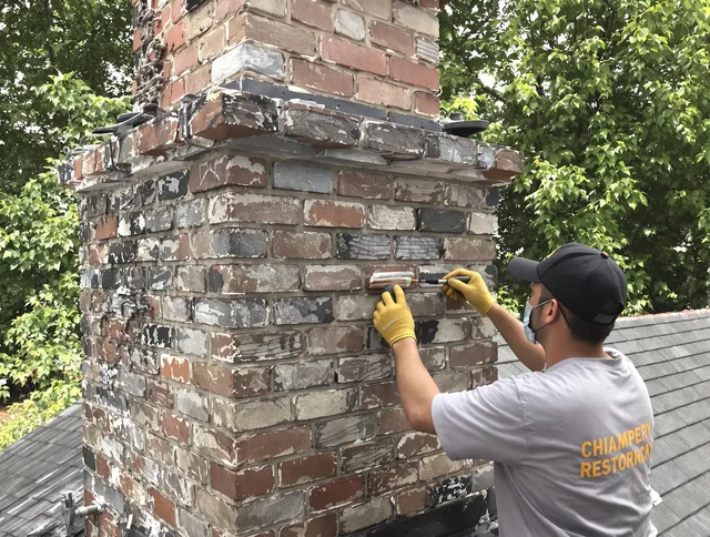 In-progress chimney restoration by Tolland Chimney Sweep in Tolland, CT