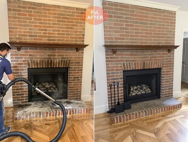 Tolland Chimney Sweep carefully sanitizing a fireplace in Tolland, CT